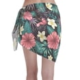 thumbnail image 2 of Kll Green Tropical Leaves Print Women'S Sarong Coverups Short Bathing Suit Wrap Skirt Beach Wrap Swimsuit Cover Ups, 2 of 7
