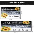 thumbnail image 2 of Sunflower Kitchen Rugs and Mats Non Skid Washable Set of 2, Black White Wood Kitchen Runner Rug, Farmhouse Flower Vintage Retro Kitchen Floor Mat Under Sink Mat Throw Rug for Doormat, 2 of 6