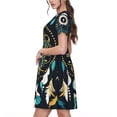 thumbnail image 2 of Easygdp Boho Dreamcatcher para Vestido Transpirable de Mujer, Vestido Suelto de Manga Corta con Pliegues y Bolsillos para el Verano, 2 of 6