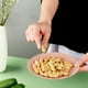 thumbnail image 5 of Bandejas de plástico con forma de flor para servir aperitivos y postres (paquete de 2) | Platos apilables y ligeros para frutas y aperitivos | Vajilla de cocina azul, verde y rosa para uso diario, 5 of 6