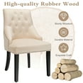 thumbnail image 3 of Gymax Set of 2 Button-Tufted Dining Chair Upholstered Armless Side Chair Beige, 3 of 8