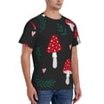 thumbnail image 4 of Yiaed Amanita Mushroom Print Mens Short Sleeve Tight Fit T-Shirt, Crewneck Casual Tee-3X-Large, 4 of 5