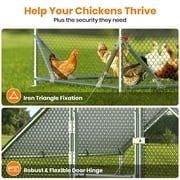 Large Metal Chicken Coop, SACVON 13.1x9.8x6.6 ft Chicken Cage Hen House with Waterproof Cover and Chicken Perch