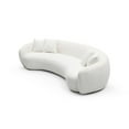 thumbnail image 2 of Miekor Furniture 102" 5-Seater Boucle Sofa Modern Sectional Half Moon Leisure Couch Curved Sofa Teddy Fleece Velet WHITE 38698, 2 of 9