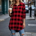 thumbnail image 6 of Jacket for Women Baeitkot Relaxed Fit Plaid Shacket Button Down Lapel Tops Lightweight Casual Outwear with Pockets, 6 of 7