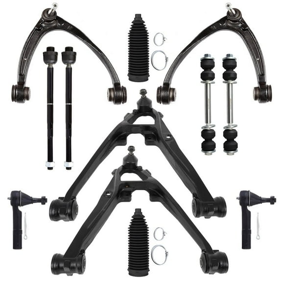 cciyu Front Upper Lower Control Arm w/Ball Joint Tie Rod End Boot Sway Bar Link For Cadillac Escalade For Chevy Avalanche Silverado 1500 Suburban 1500 Tahoe For GMC Sierra 1500 Yukon Suspension Kit