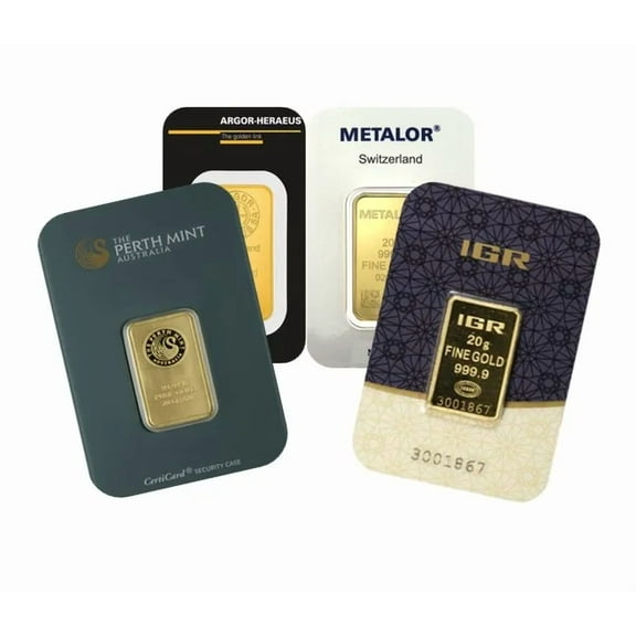 20 Gram Gold Bar Random Brands With Assay
