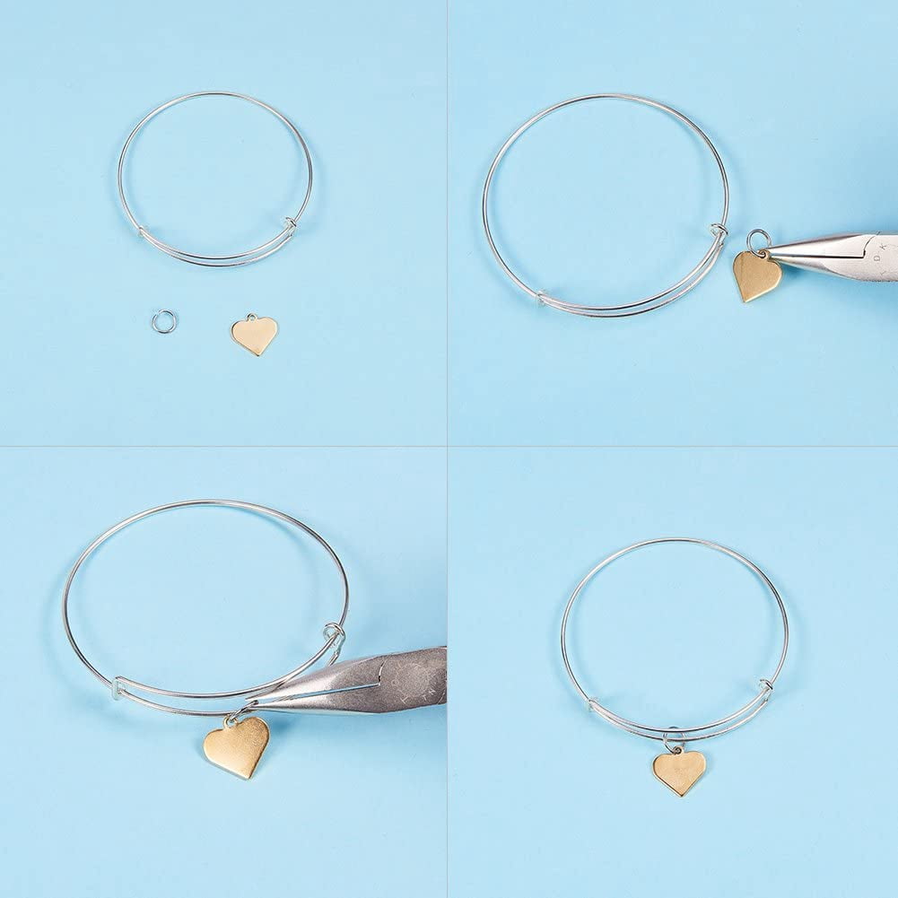 72 Pcs 6 Styles 304 Stainless Steel Flat Blank Stamping Tag Pendants Charms for Earring Bracelet Jewelry Keychain DIY Craft Making Golden