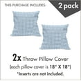 thumbnail image 3 of Checkered Pillow Cushion Cover Pack of 2, Little Squares and Stripes Pastel Color Gingham Repeating Rows Vintage Tile, Decorative Square Accent Pillow Case, 2 Pcs-18" x 18", Pale Blue White, 3 of 5