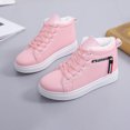 thumbnail image 1 of Zapatos Planos Mujer Antideslizantes Cuero PU Casual Impermeable para Invierno ( 38) Rosa Wdftyju Tenis De Mujer Tenis De Hombre, 1 of 8