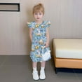 thumbnail image 4 of Toddler Girl Clothes Clearance under $5 Summer Easter Eggs Bunny Ruffle Sleeve Sundress Toddler Girls Dress Summer Dresses 4-14T, 4 of 6