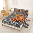 thumbnail image 2 of Castle Fairy Gray Basketball Hoop Print Bed Sheets 4-Piece, Court Line Design Full Size Sheets, Gray Orange White,1 Fitted Sheet, 1 Flat Sheet and 2 Pillowcases, 2 of 6