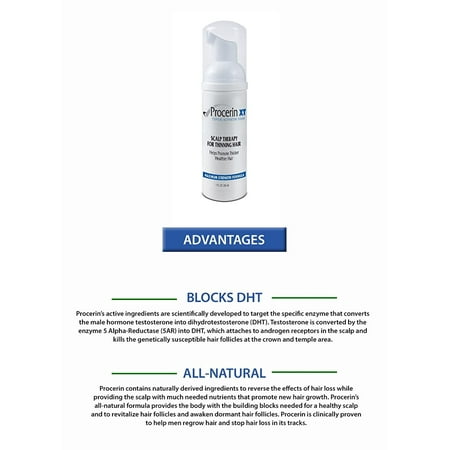 ProcerinXT Topical Activator Hair Loss Foam (No Minoxidil) - DHT Blocking & Regrowth Formula
