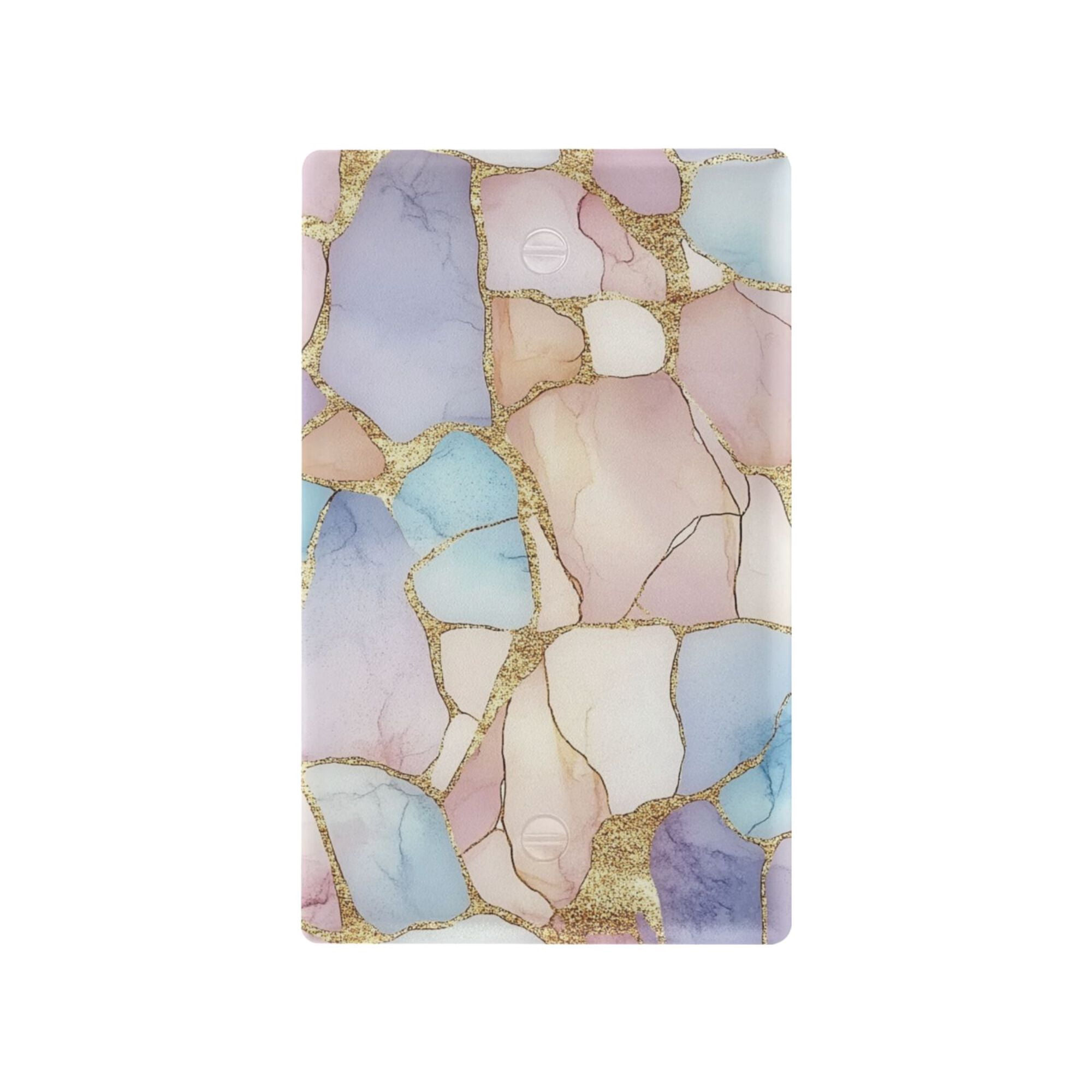 Yayeee Blank Wall Plate Cover 1-Gang 4.5"x2.7" Home Unused Decorative Outlet, Elegant Marble Pattern