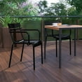 thumbnail image 4 of Flash Furniture Nash Commercial Grade Black Steel Indoor-Outdoor Stackable Chair with 2 Slats and Arms, 4 of 12