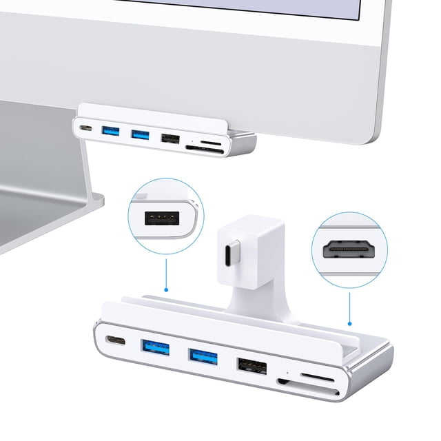 Adaptador USB GEWOKLIY 8 en 1 para iMac de 24 pulgadas M1/M3/M4 con HDMI 4K