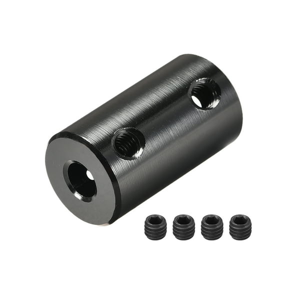5mm to 5mm Bore Rigid Coupling 25mm Length 14mm Diameter Aluminum Alloy Shaft Couplers Connector Black