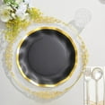 Efavormart 25 Pack | 10" Black / Gold Wavy Rim Paper Dinner Plates ...