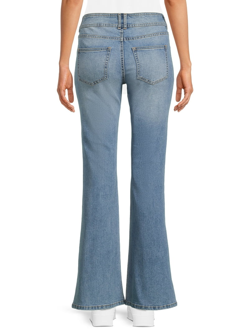No Boundaries Juniors' Retro Low Rise Flare Jeans, Sizes 1-21, 100