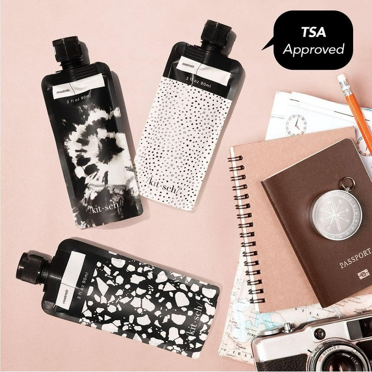 Kitsch Travel Containers - Leak Proof Refillable Liquid Squeeze