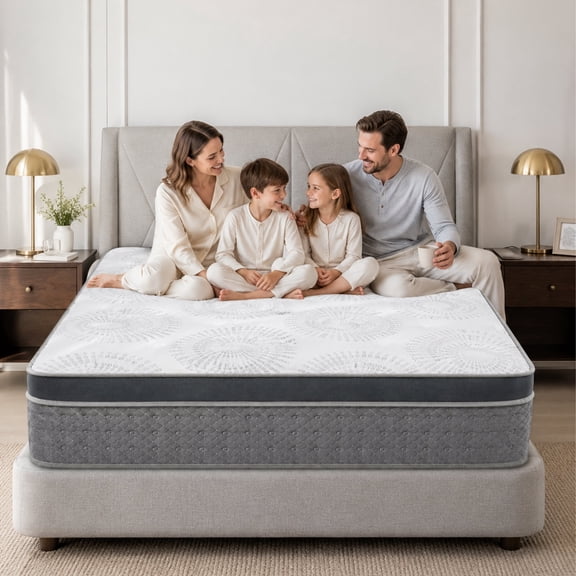YunChuHome 12" Queen Hybrid Mattress in a Box, Upgraded Cooling Gel Memory Foam & Pocket Springs, Pressure Relief, Back Pain Relief, Fiberglass-Free CertiPUR-US Certified