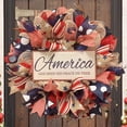 thumbnail image 5 of Patriotic 4th of July Wreath for Front Door Red White Blue Independence Day Memorial Day Summer Farmhouse Wall Door Decoration(B,One Size), 5 of 7