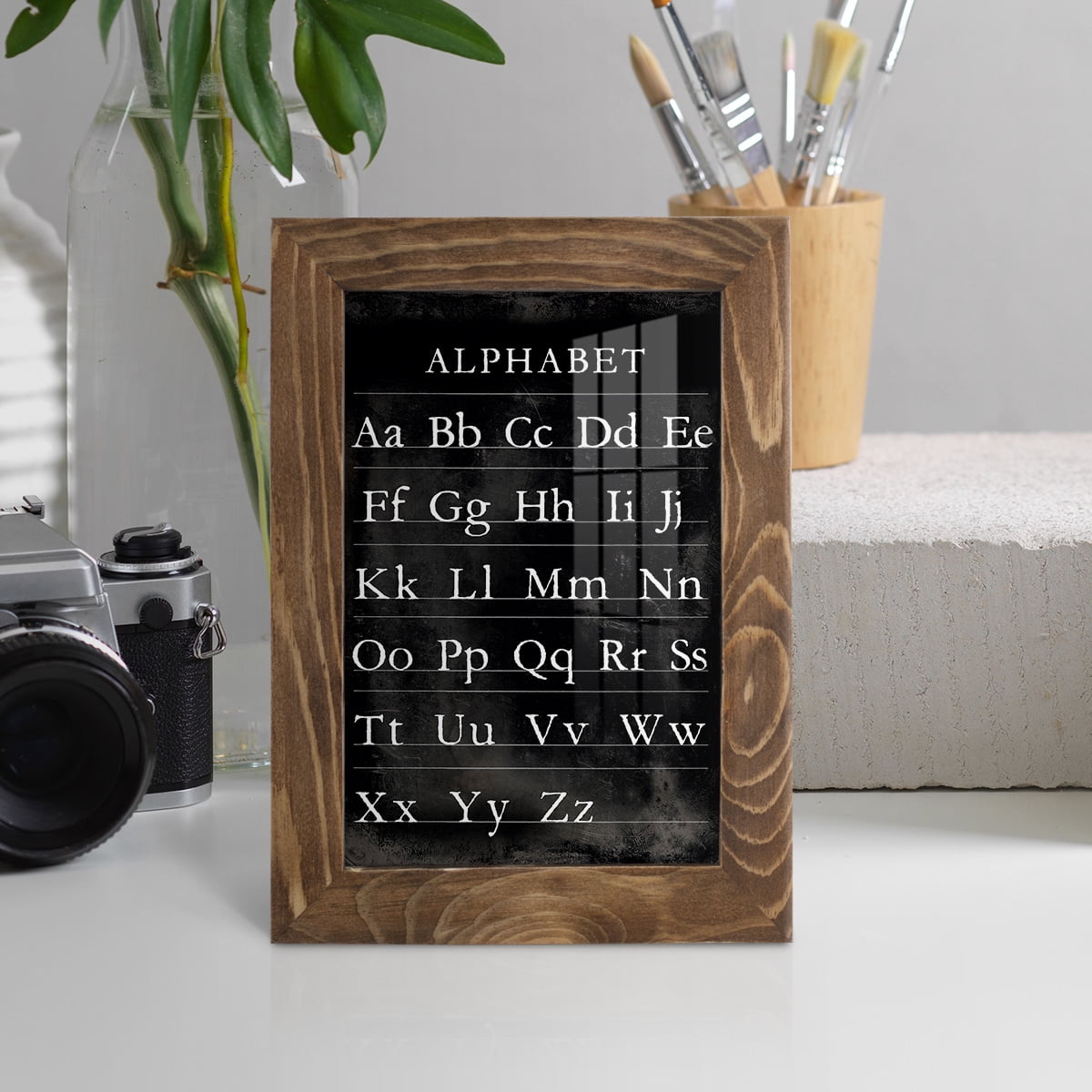 Alphabet Chart - Framed Print w/glass - Walnut