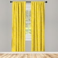 thumbnail image 4 of Ambesonne Geometric Window Curtains, Honeycomb Inspired Detail, Each 28" W x 95" L, Yellow and Dark Orange, 4 of 4