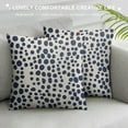 thumbnail image 3 of Nawypu Navy Blue Cream Pillow Covers Polka Dot Throw Pillows Outdoor Boho Design Brush Strokes Decorative Pillowcase Square Cushion Cover Pillow Case for Home Sofa Couch Bed, 3 of 5