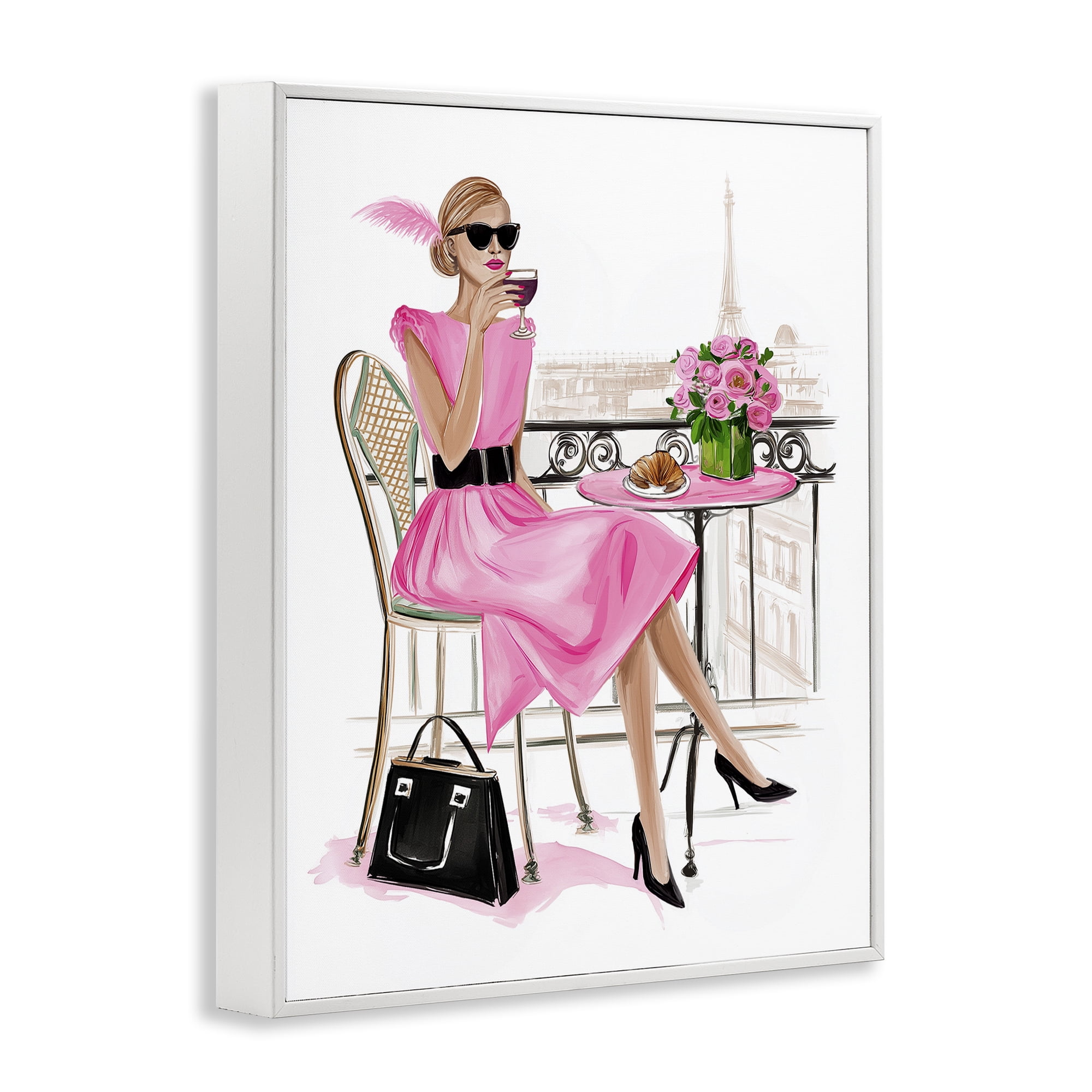 Stupell Industries Parisian Chic on Cafe Balcony White Framed Giclee Art, design by Jess Stempel