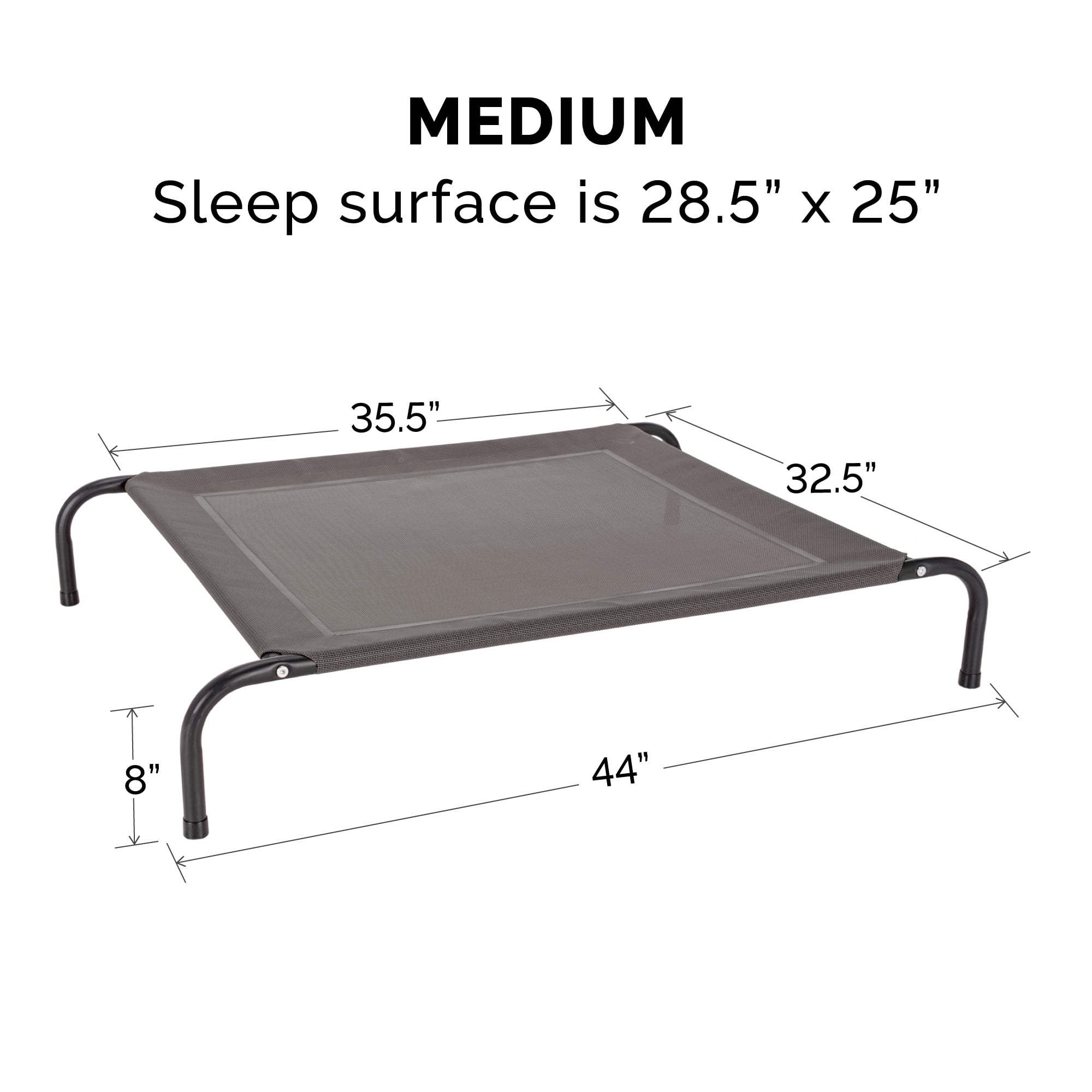 FurHaven Pet Products Elevated Cot Pet Bed - Graphite Gray, Medium