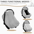 thumbnail image 3 of Sutowe Cotton Baby Car Seat Cover With Two Way Zipper Windproof 3 Modes Infant Carrier Canopy With Extra Large Mesh Window for Stroller Car Seat, 3 of 8