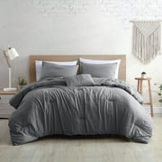 Modern Threads Beck 4-Piece Garment Washed Adult Comforter Set, Gray, King