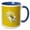 Blue/White, variant on 3drose, Close up Shasta Daisy Cut Out on a Yellow Background, 11oz Mug