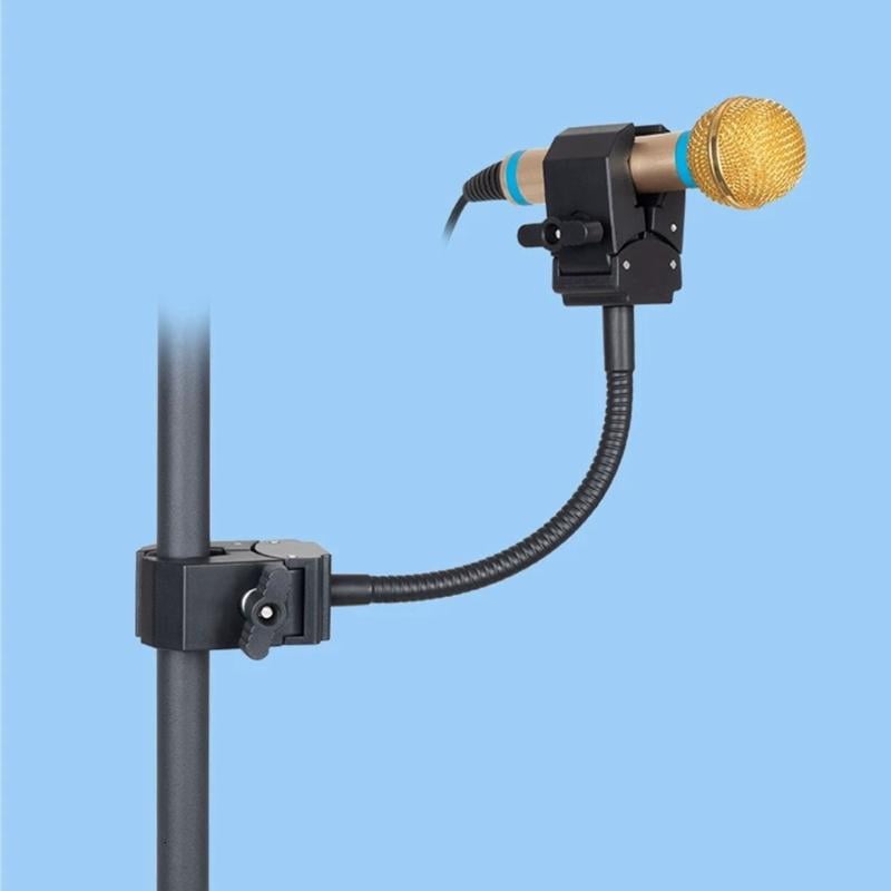CEORPER Strong Metal Plastic Double Clamp Gooseneck Microphone Stand For Studio