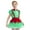 Green, variant on Haitryli Kids Girls Christmas Elf  Dress Puff Sleeve Tutu Dress Figure Skating Dance Leotard Red 4