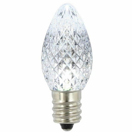 

C7 Faceted LED Pure White Bulb .38W 25ea