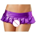 thumbnail image 3 of Homenesgenics Skirt for Women Mini Women Sexy Lingerie Pajamas Leather Performance Mini Skirt Clubwear Purple One Size, 3 of 3