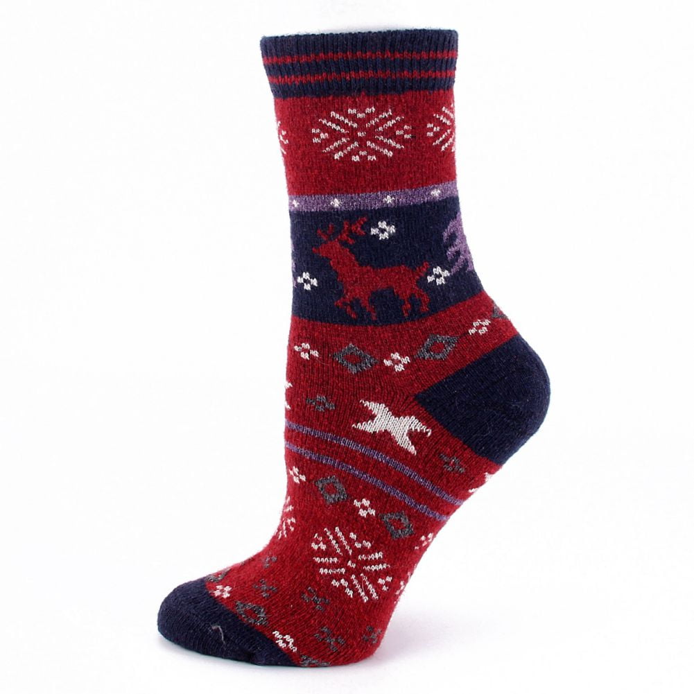 Thick Socks High Socks Christmas Socks,Snowflake Socks White Long Socks Warm socks Woolen Socks Knitted Socks Knee Socks Elk Socks