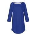 thumbnail image 3 of Pxiakgy Womens Casual 3/4 Sleeve T Shirts Crew Neck Loose Fit Tunic Tops Solid Basic Tops Tees Women's Pure Color Fashionable Casual Round Neck and Three Quarter Sleeve Top Blue M, 3 of 4