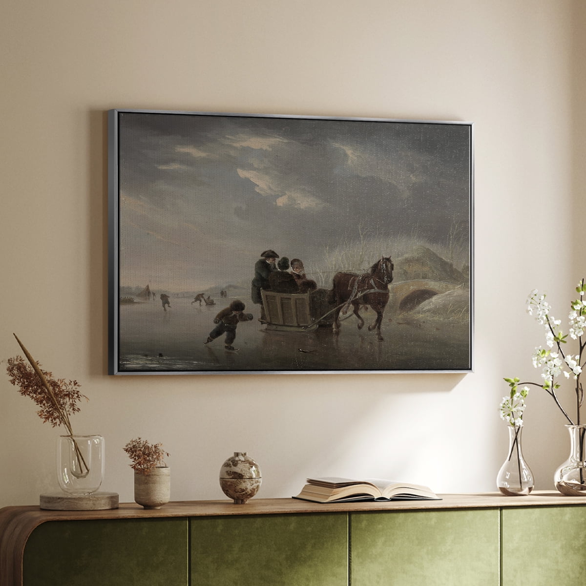 Vintage Animal Print-XXV By Wexford Home Framed in Silver Wood Gallery Wrapped Canvas 25 in. x 37 in.