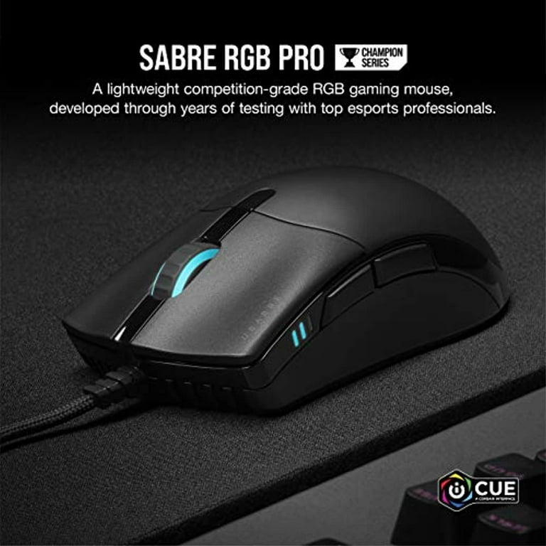 overdrive Indlejre Privilegium Corsair Sabre Rgb Pro Champion Series Fps/Moba Gaming Mouse - Ergonomic  Shape For Esports And Competitive Play - Ultra-Lightweight 74G - Flexible  Paracord Cable - Walmart.com