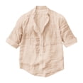 thumbnail image 6 of Yaoyar Mens Linen Shirts Casual Long Sleeve Hippie Yoga Tops Lightweight Summer Beach T-Shirt, 6 of 6