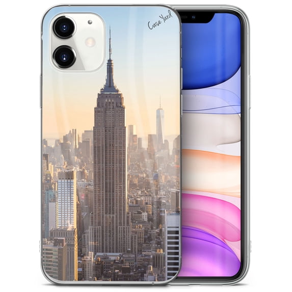 Case Yard iPhone-12-Mini Case Clear Soft & Flexible TPU Ultra Low Profile Slim Fit Thin Shockproof Transparent Bumper Protective Cover Drop Protective Cell Phone Cases (Empire State Building)