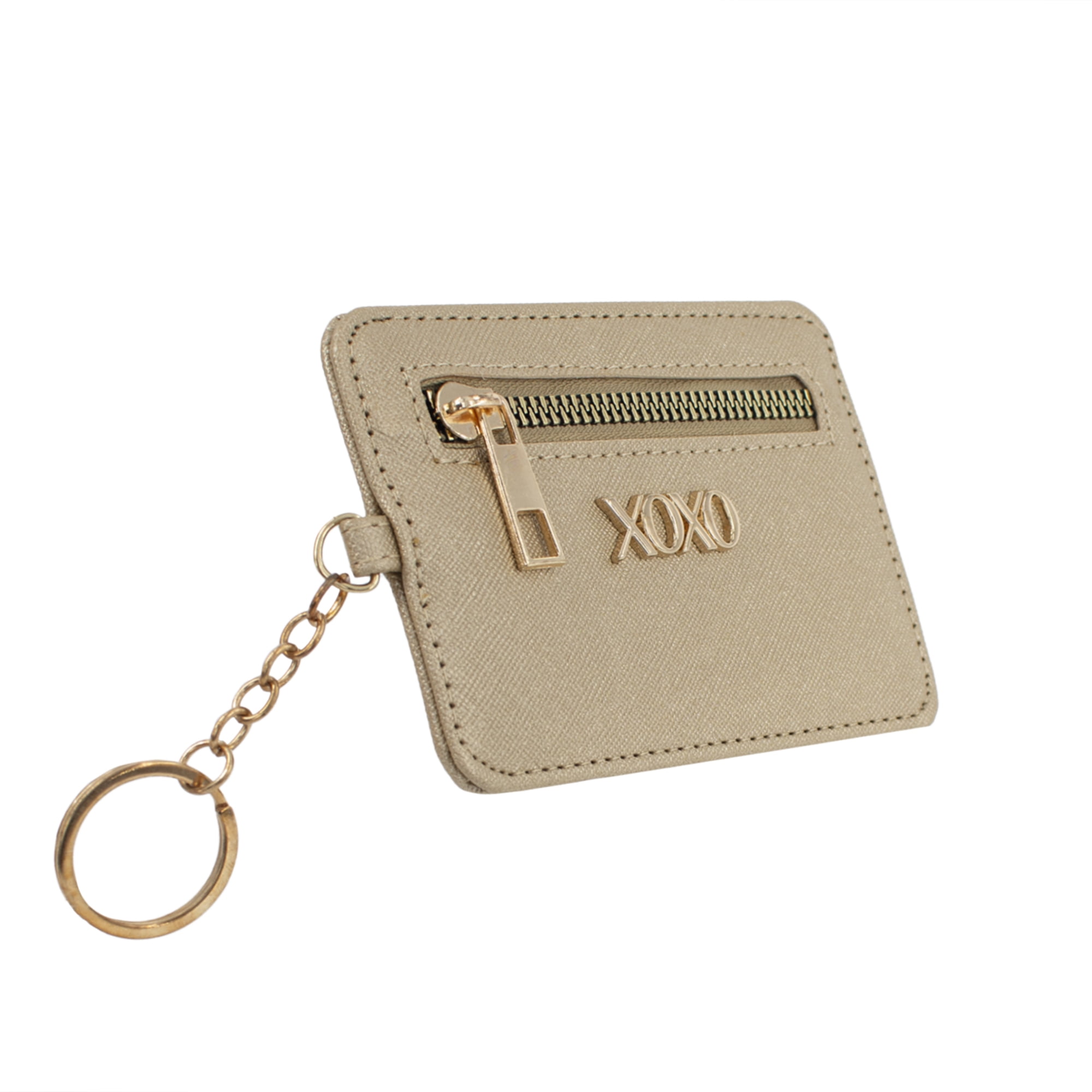 XOXO Women’s Everyday Large Gold Saffiano Leather Solid / Patterned Coin Case Wallet