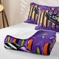 thumbnail image 4 of Manfei Cartoon Halloween Bed Spread Queen,Spooky Skull Print Queen Coverlet Set,3pcs,1 Quilt and 2 Pillowcases, 4 of 7