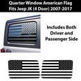 thumbnail image 2 of Bogar Tech Designs Precut American Flag Rear Side Window Decal Stickers Compatible with and Fits 4 Door Jeep Wrangler JK JKU 2007-2018, Thin Red Line, 2 of 5