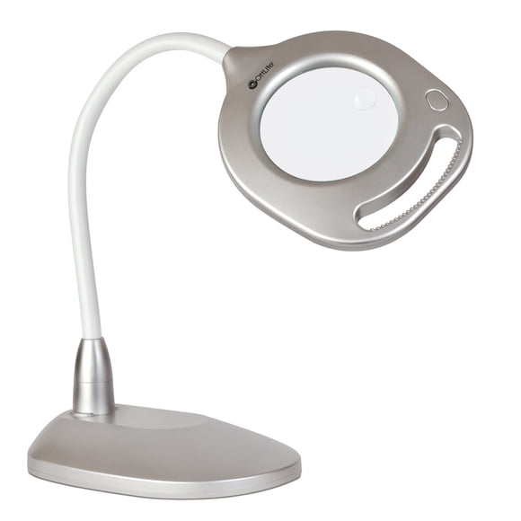 Lámpara LED de pie y mesa con lupa Ottlite Clearsun Silver