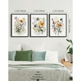 thumbnail image 4 of Drsoum Bohemian Flower Wall Decor for Bathroom Office Boho Leaf Artwork Ready to Hang 11x14in4pcs Black Framed, 4 of 6