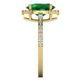 thumbnail image 3 of Solitaire with Accents Engagement Ring for Women - 2.27ct Simulated Emerald in 14K Yellow Gold Promise Ring, 3 of 6
